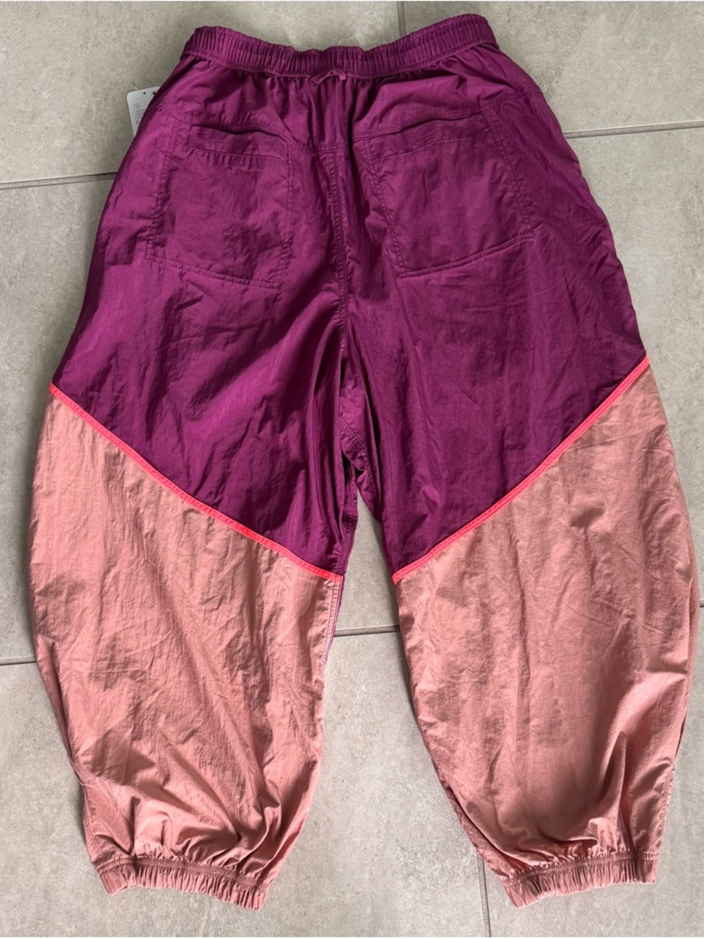 Free People Colorblock Kids Joggers in Plum and Blush